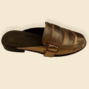 Bronze mule loafers